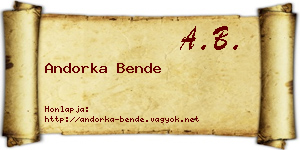 Andorka Bende névjegykártya